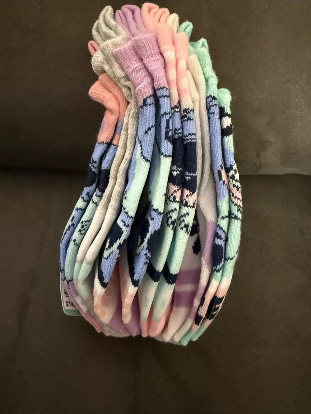 Disney Pink & Lavender Stitch No-Show Socks